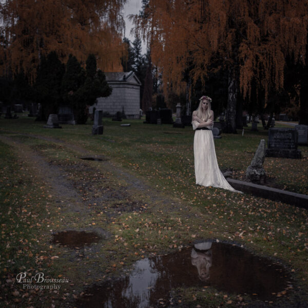 Janelle in graveyard